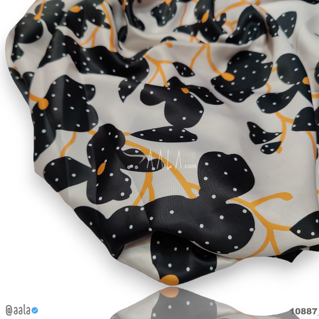 Printed-Nutella Silk Blend 44-Inches PRINTED Per-Metre #10887