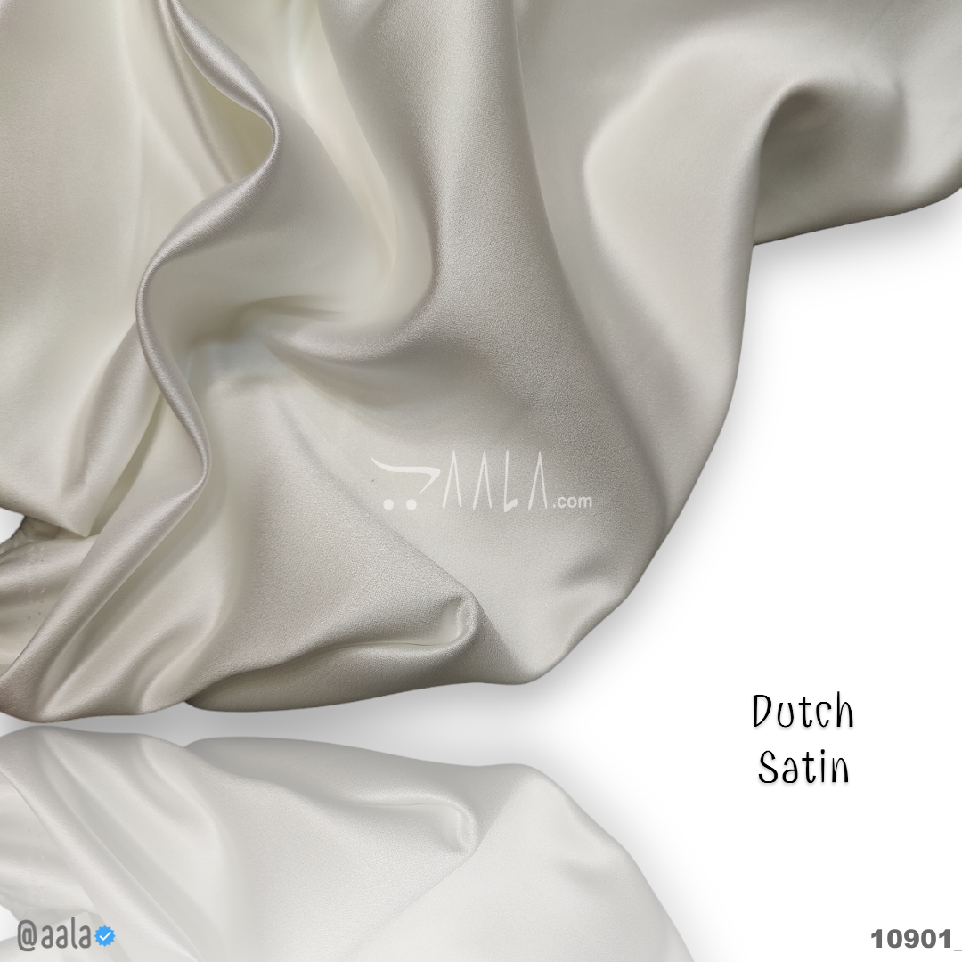 Dutch Satin Poly-ester 58-Inches WHITE Per-Metre #10901