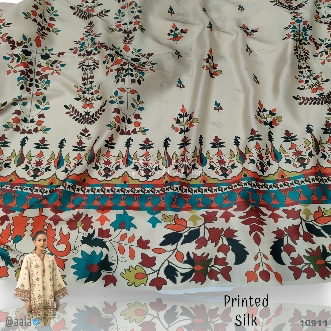 Printed Silk Poly-ester 44-Inches PRINTED Per-Metre #10911