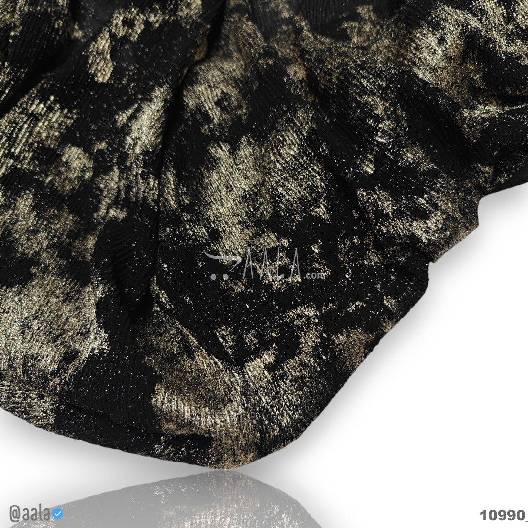 Spot-Pleated Georgette Blend 58-Inches BLACK Per-Metre #10990