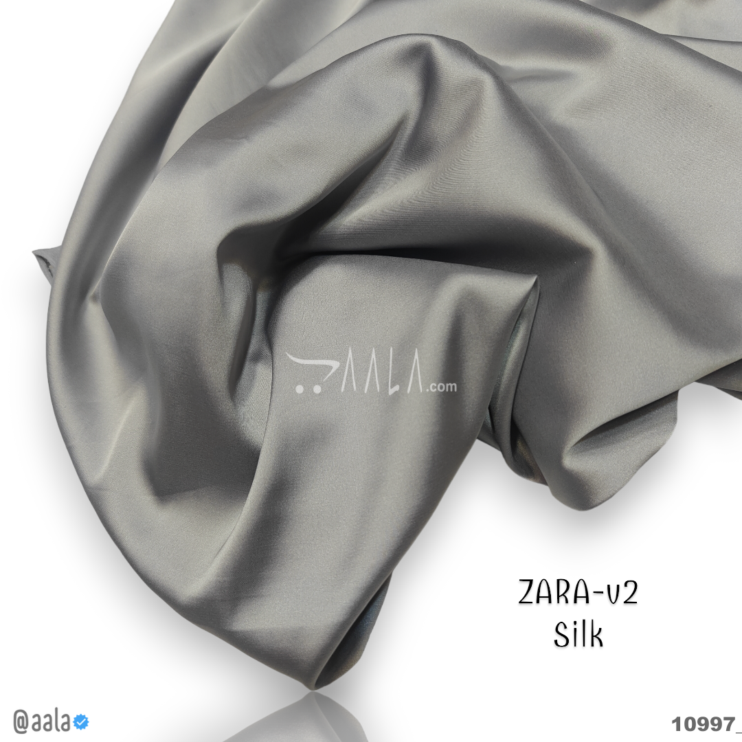 Zara-V2 Silk Poly-ester 58-Inches GREY Per-Metre #10997