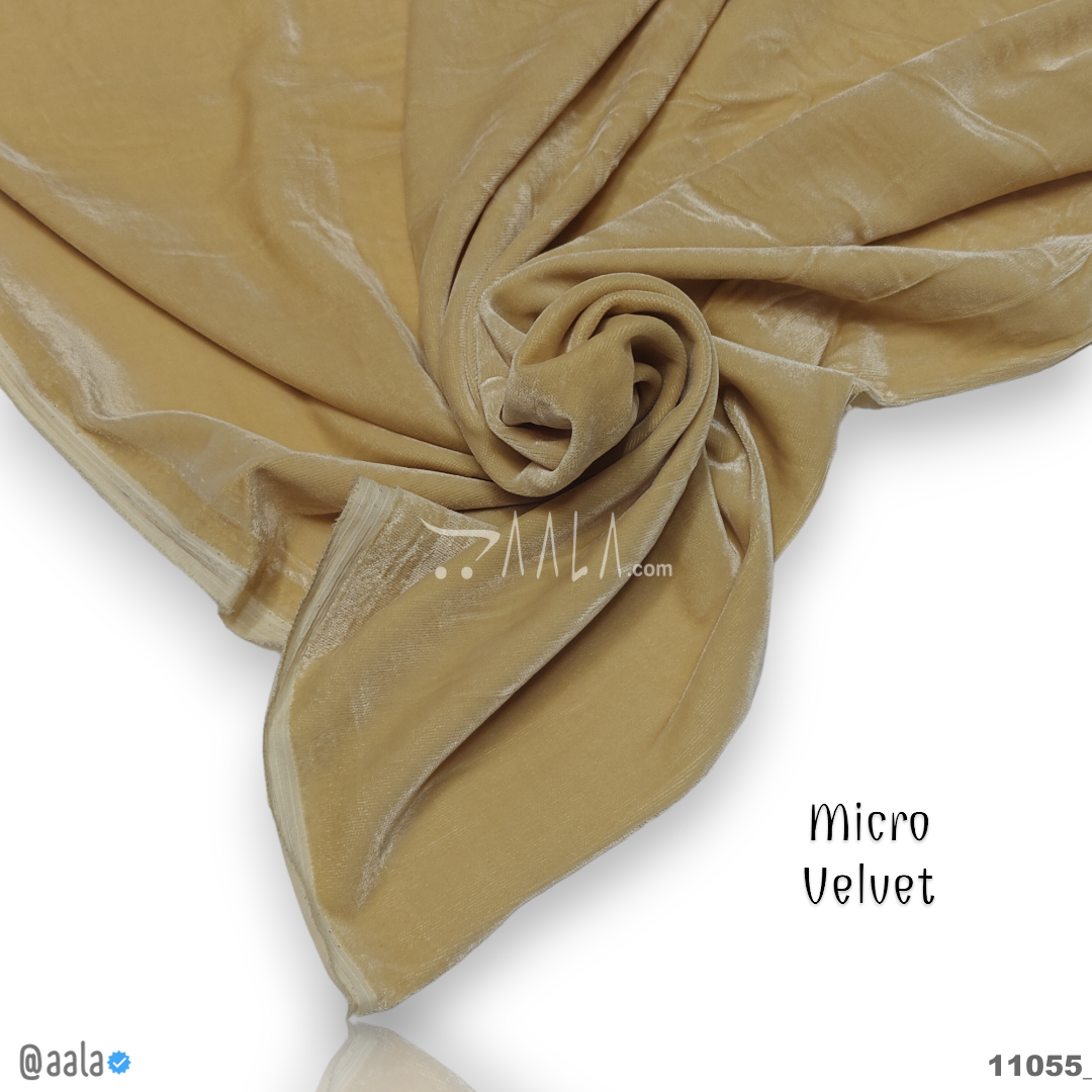 Micro-Plain Velvet Poly-ester 58-Inches BIEGE Per-Metre #11055