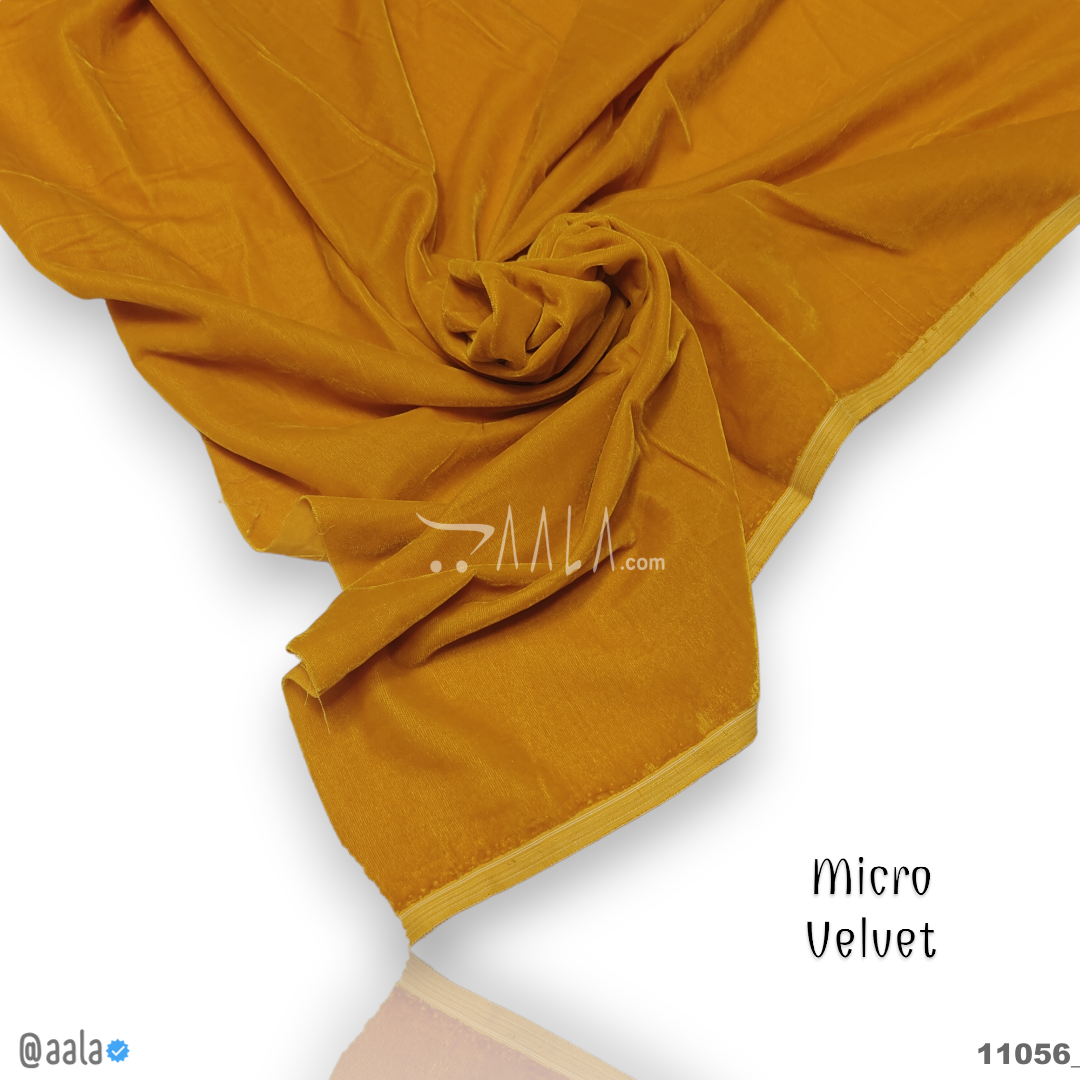 Micro-Plain Velvet Poly-ester 58-Inches MUSTARD Per-Metre #11056