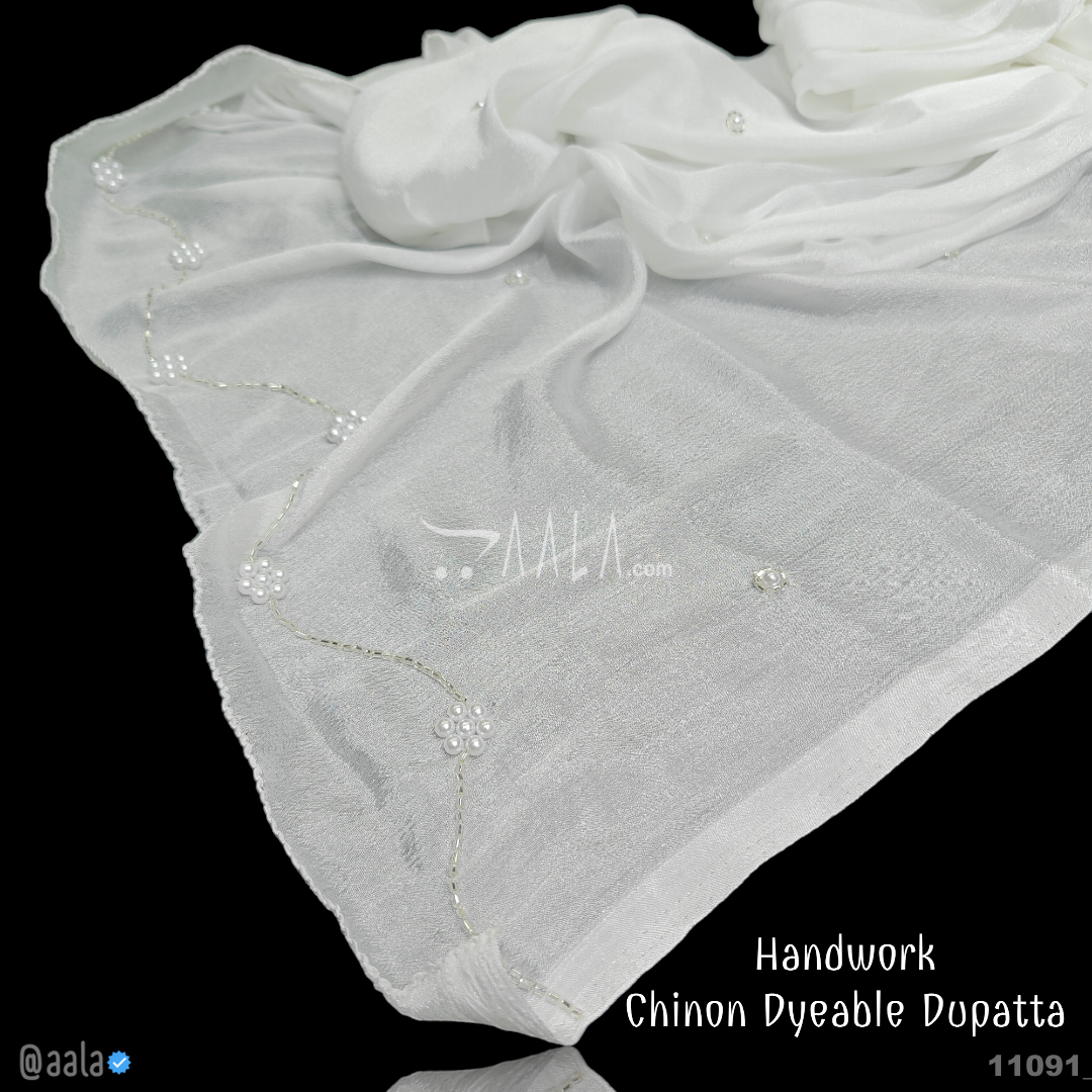 Designer Chinon Nylon Dupatta-36-Inches DYEABLE 2.25-Metres #11091