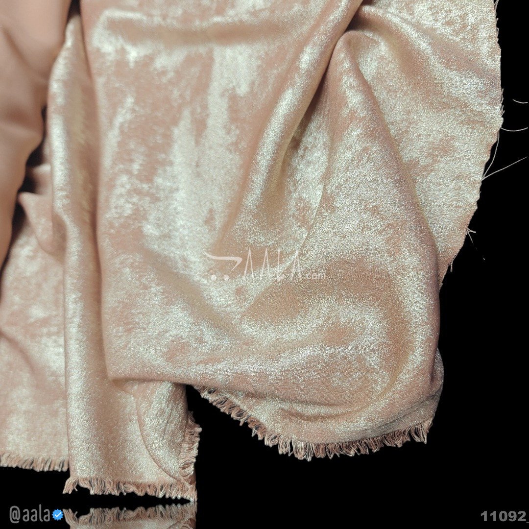 Dove-Shimmer Velvet Poly-ester 58-Inches PEACH Per-Metre #11092