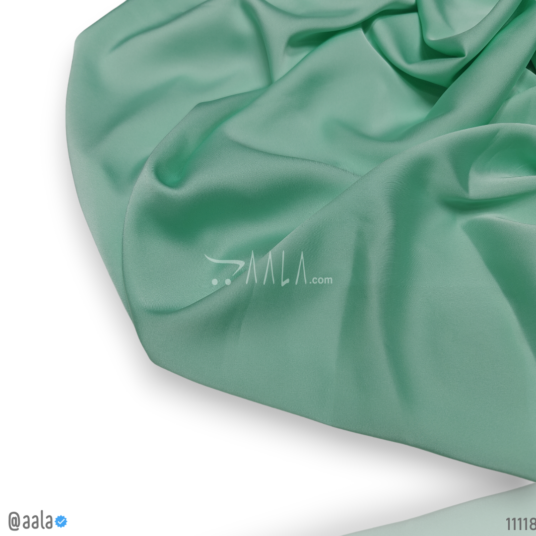 Zara Silk Poly-ester 58-Inches GREEN Per-Metre #11118