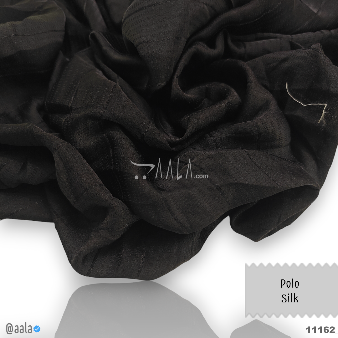 Polo Silk Poly-ester 44-Inches BLACK Per-Metre #11162
