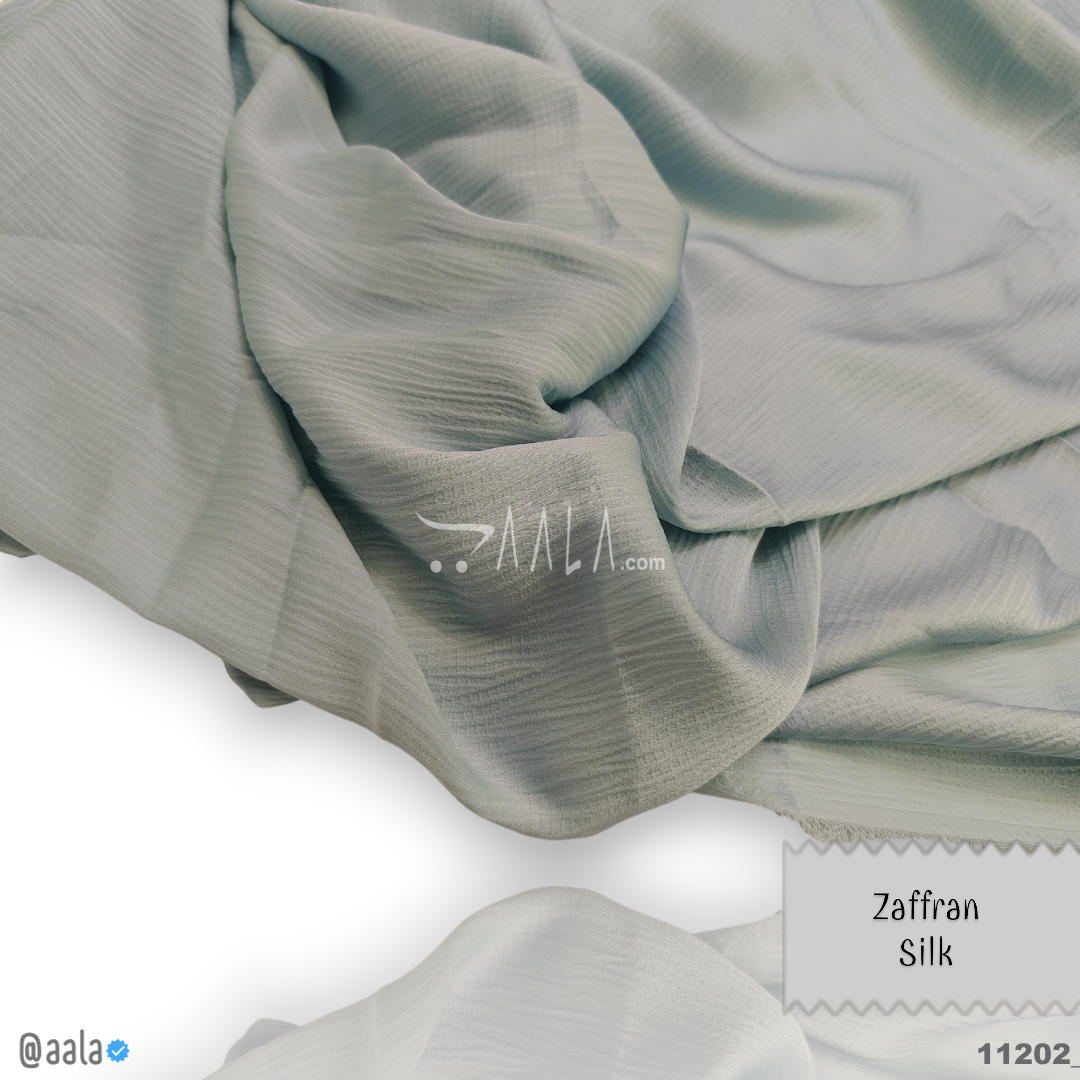 Zaffran Silk Poly-ester 44-Inches GREEN Per-Metre #11202