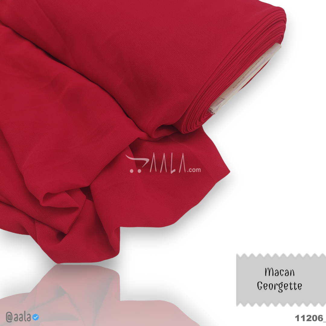 Macan Georgette Poly-ester 44-Inches RED Per-Metre #11206