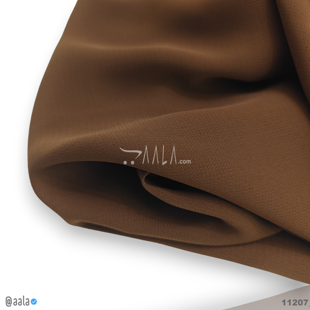 Macan Georgette Poly-ester 44-Inches BROWN Per-Metre #11207