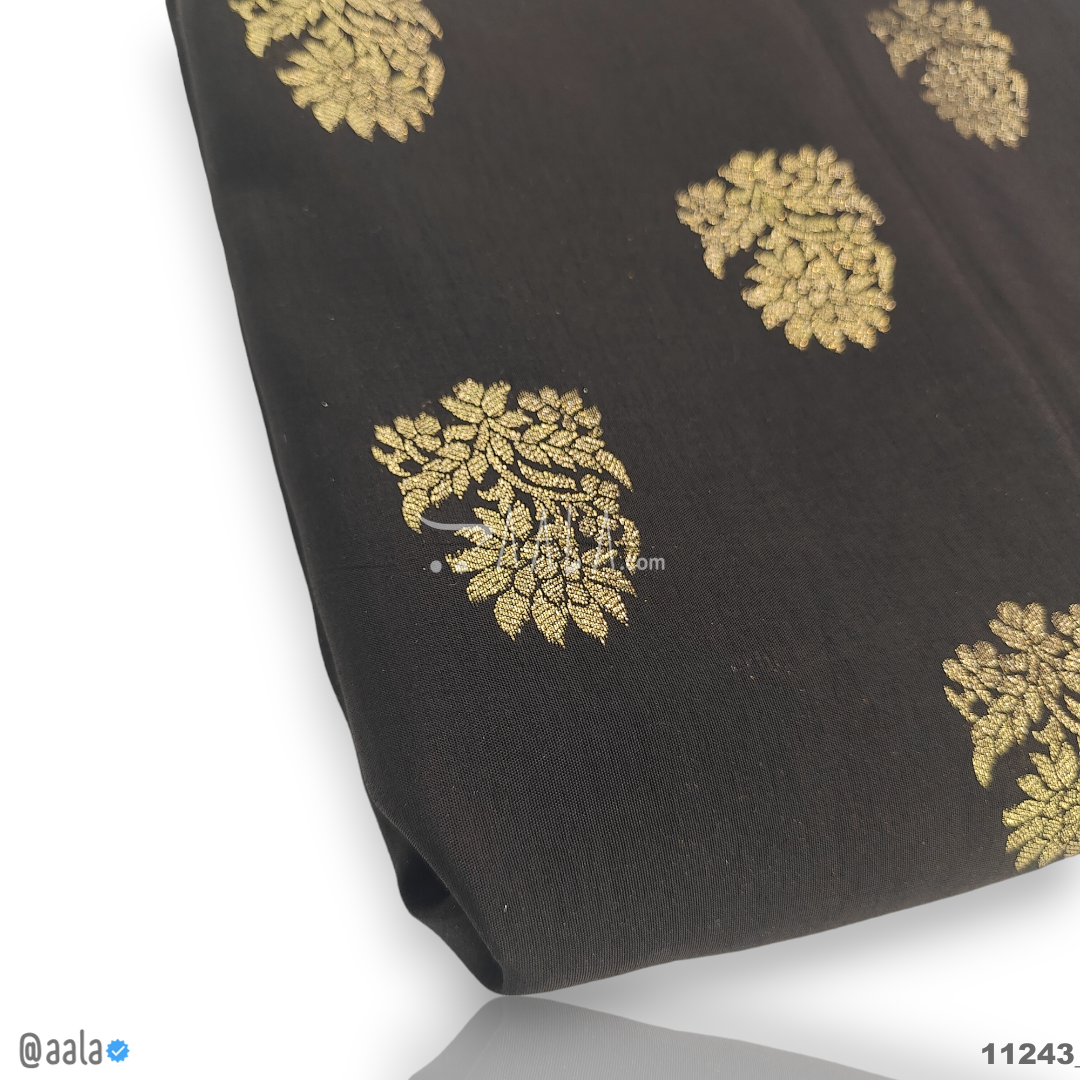 Banarsi-Upada Silk Viscose 44-Inches BLACK Per-Metre #11243
