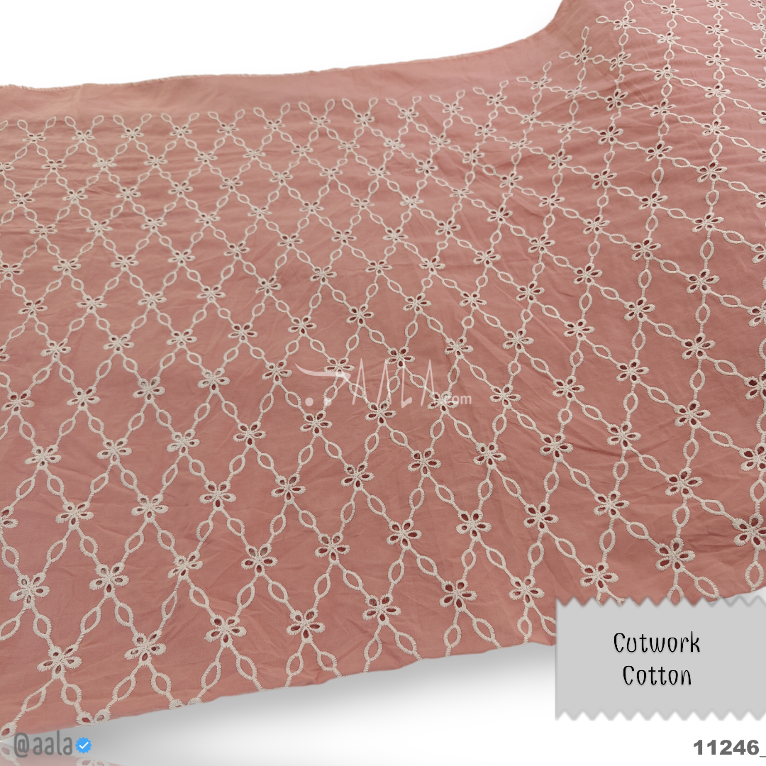 Cutwork Cotton Cotton 58-Inches CARROT Per-Metre #11246