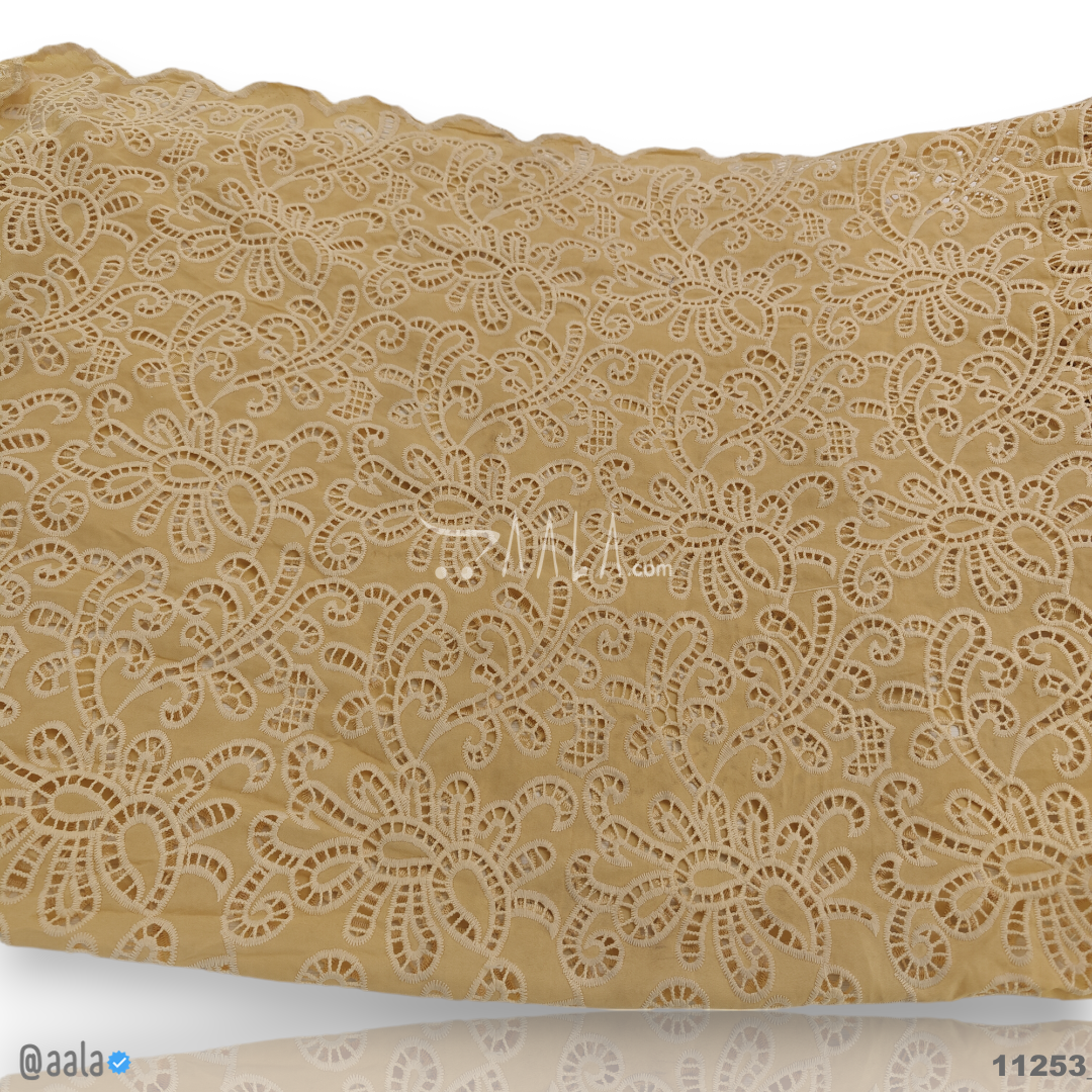 Cutwork Cotton Cotton 58-Inches BISCUIT Per-Metre #11253