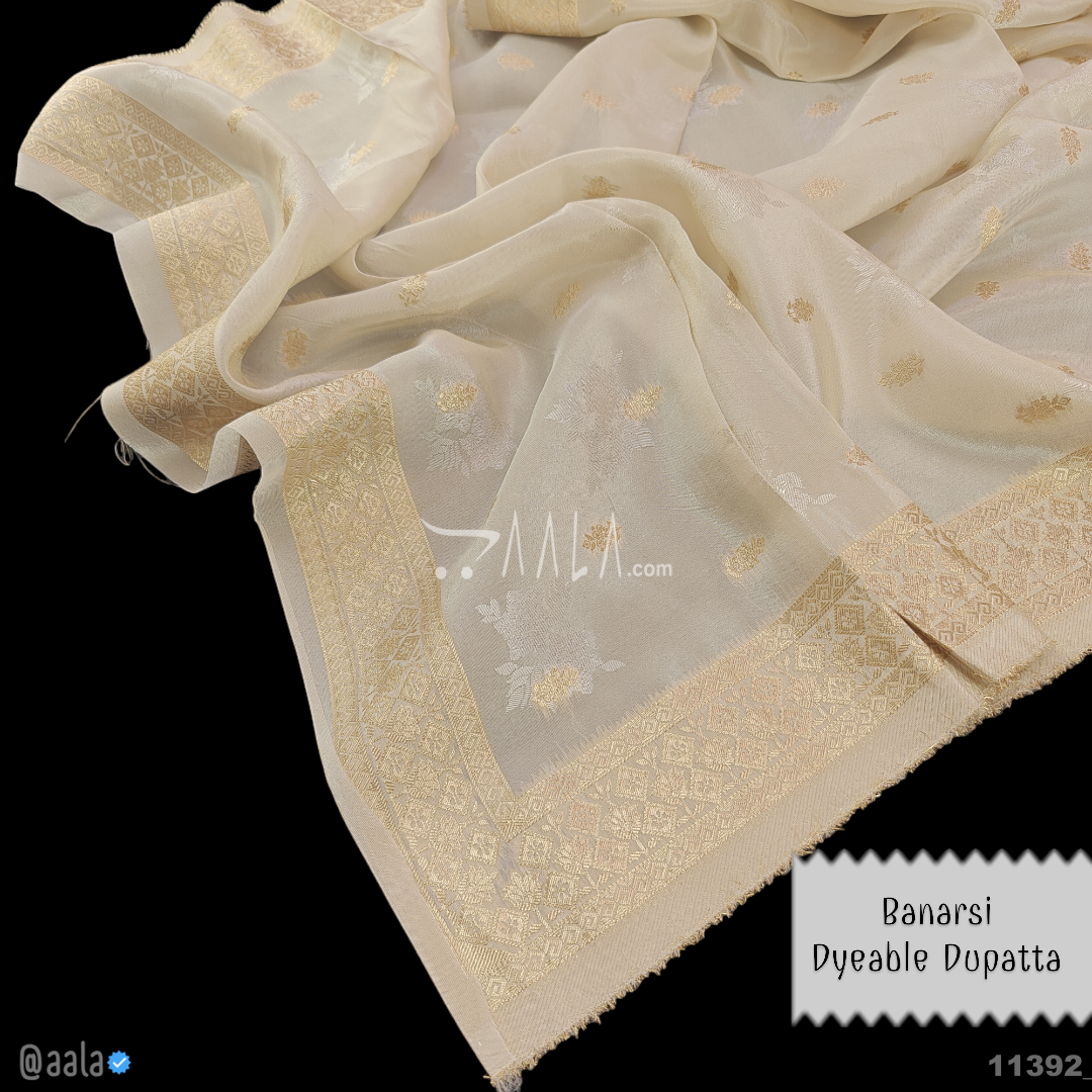 Banarsi Organza Viscose Dupatta-40-Inches DYEABLE 2.25-Metres 