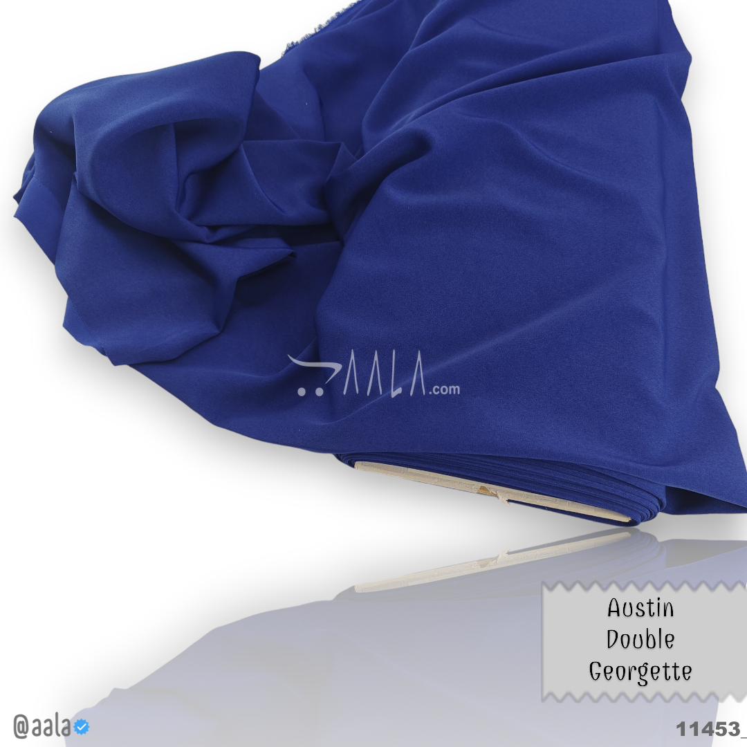 Austin Double-Georgette Poly-ester 58-Inches BLUE Per-Metre #11453

