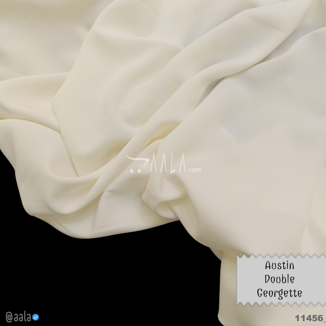 Austin Double-Georgette Poly-ester 58-Inches WHITE Per-Metre #11456