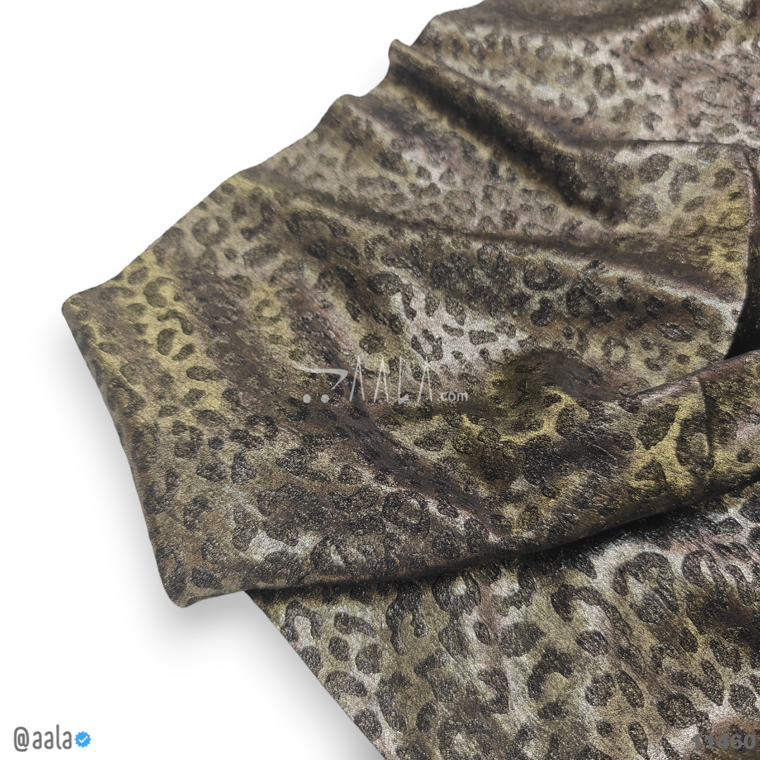 Dove-Cheetah-Foil Velvet Poly-ester 58-Inches BLACK Per-Metre #11460