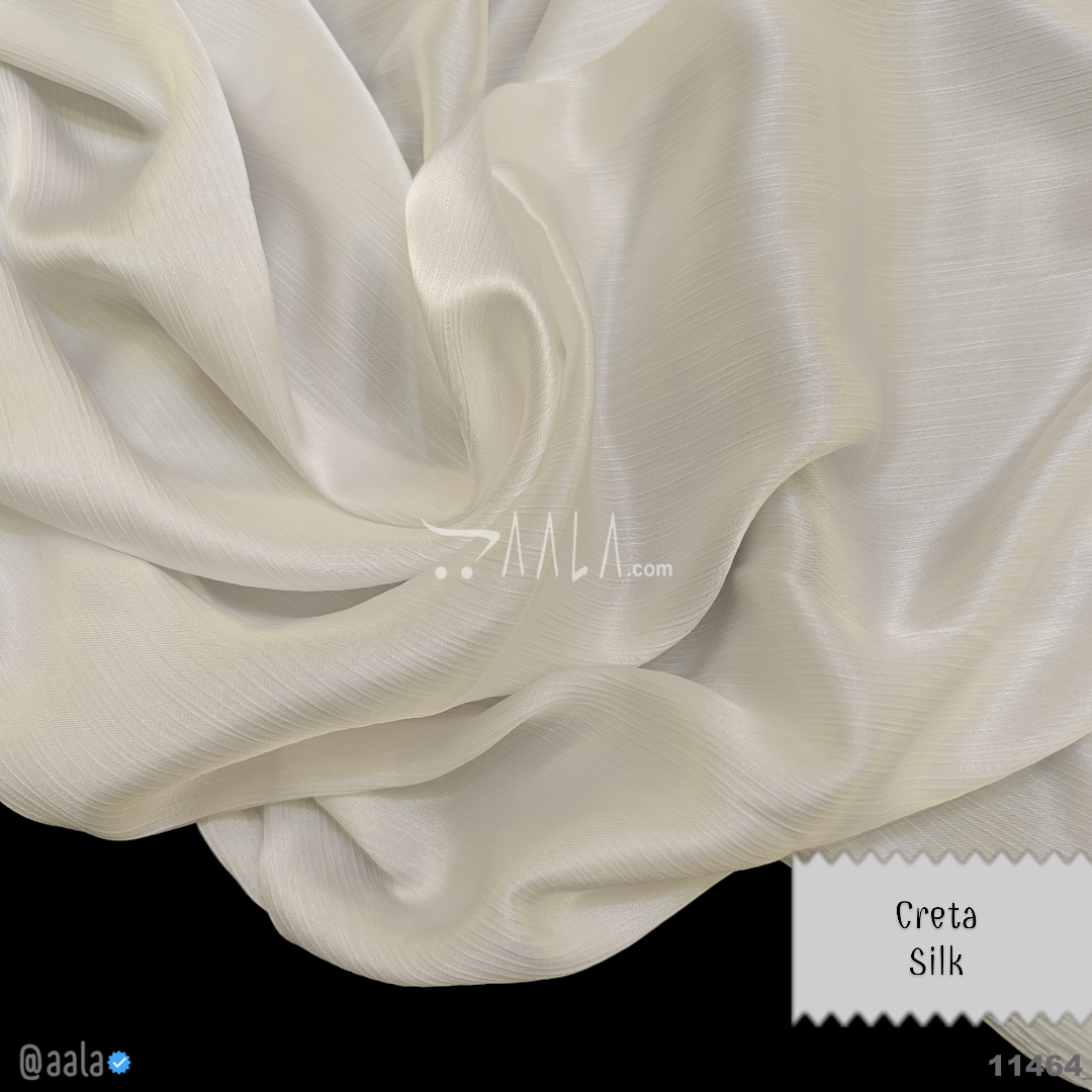 Creta Silk Poly-ester 58-Inches WHITE Per-Metre #11464