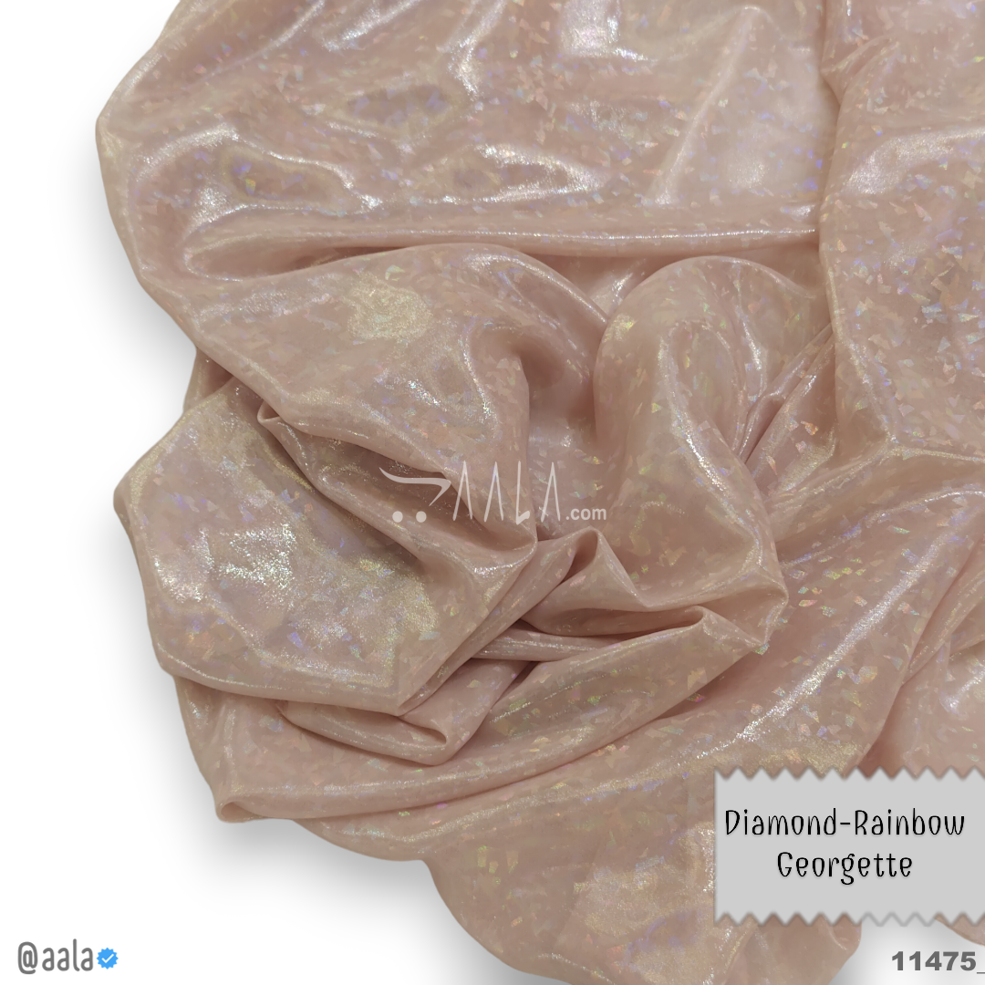 Diamond-Rainbow Georgette Blend 58-Inches PINK Per-Metre #11475