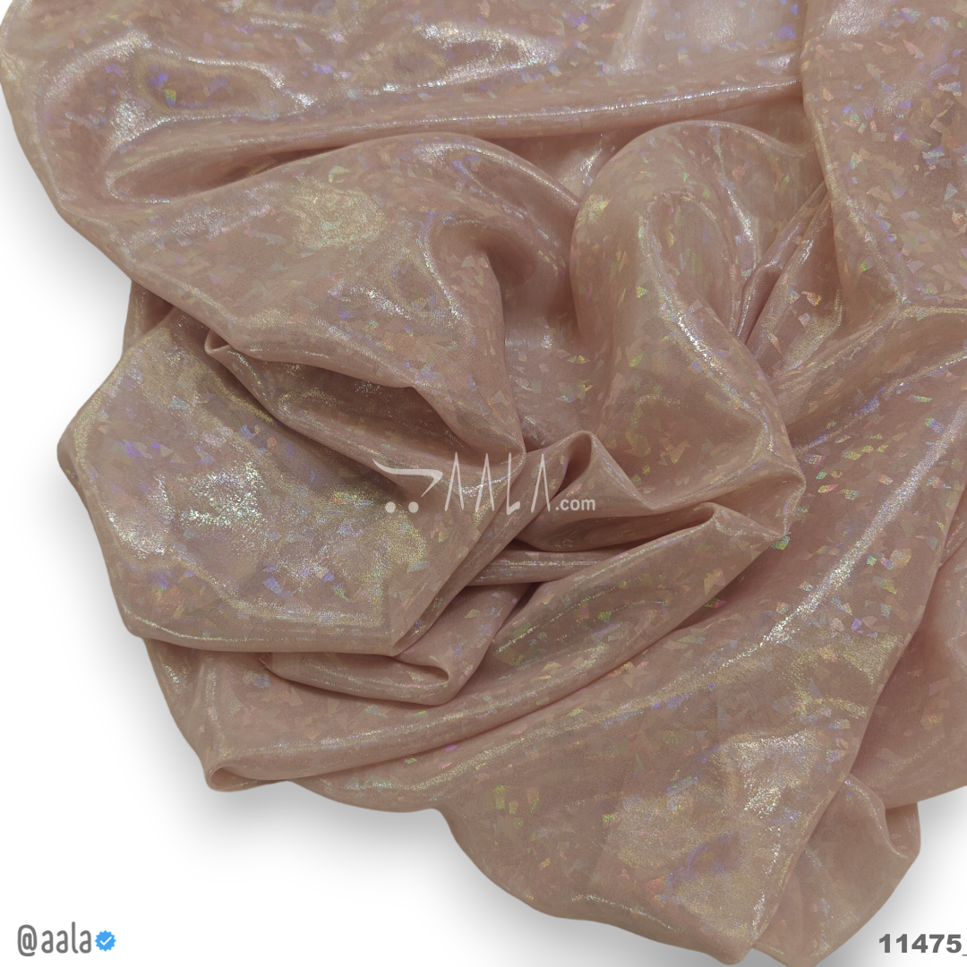 Diamond-Rainbow Georgette Blend 58-Inches PINK Per-Metre #11475