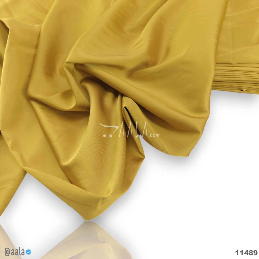 Zara-V2 Silk Poly-ester 58-Inches YELLOW Per-Metre #11489