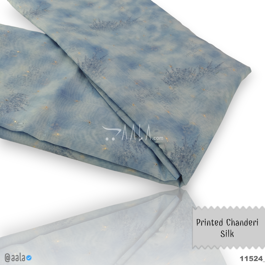 Printed-Chanderi Silk Blend 44-Inches PRINTED Per-Metre #11524