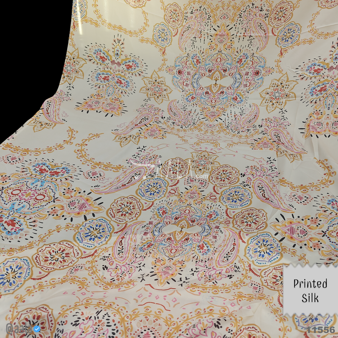 Printed Silk Blend 44-Inches PRINTED Per-Pc 
