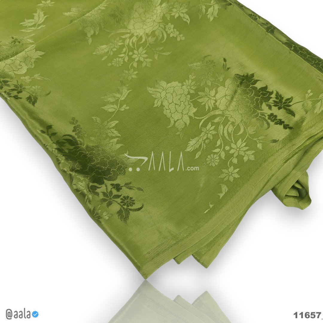 Self-Jacquard Silk Viscose 44-Inches GREEN Per-Metre #11657