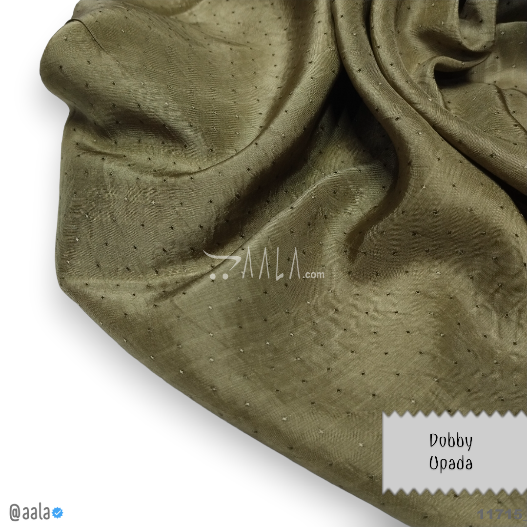 Dobby-Upada Silk Viscose 44-Inches GREEN Per-Metre #11715