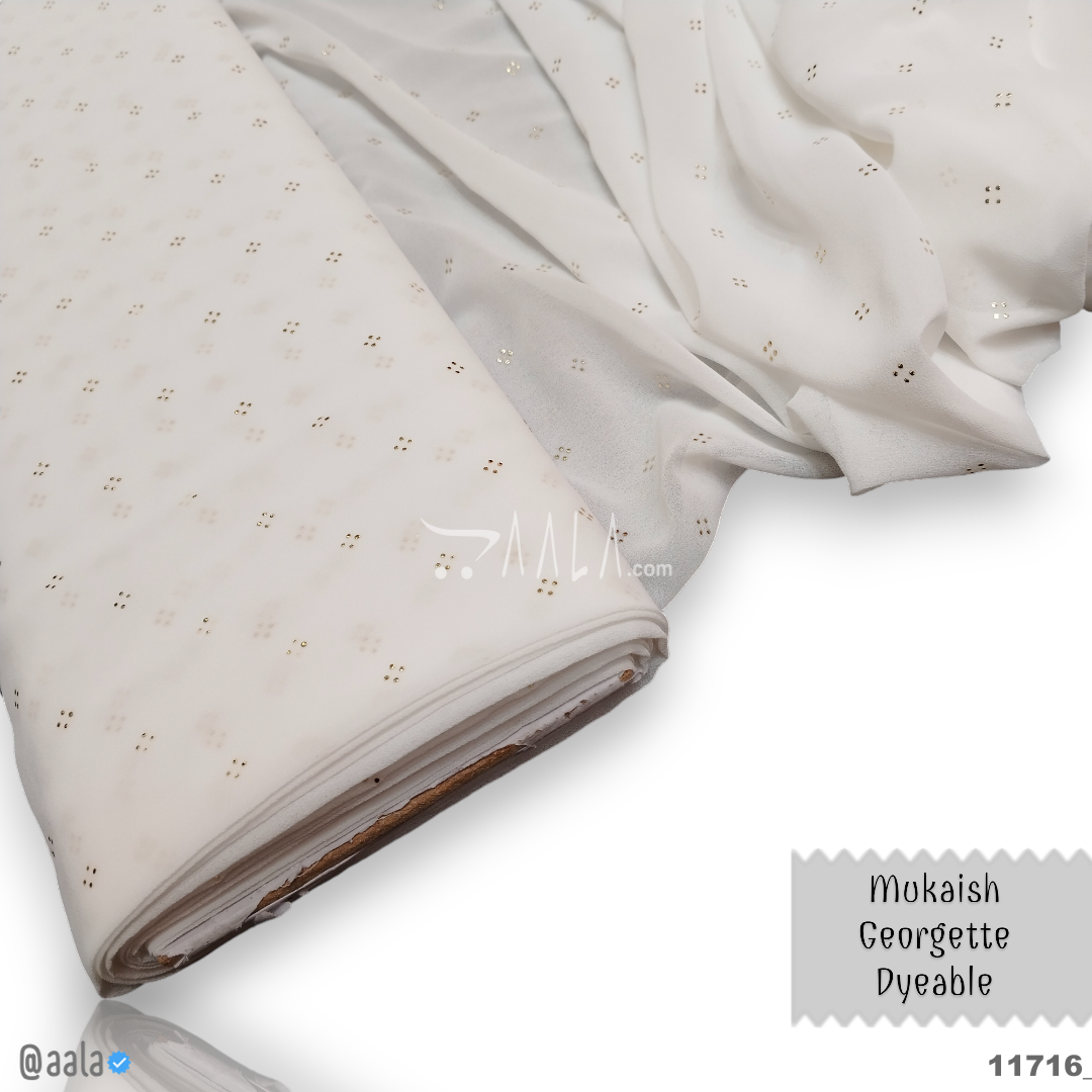 Mukaish Georgette Nylon 44-Inches DYEABLE Per-Metre #11716