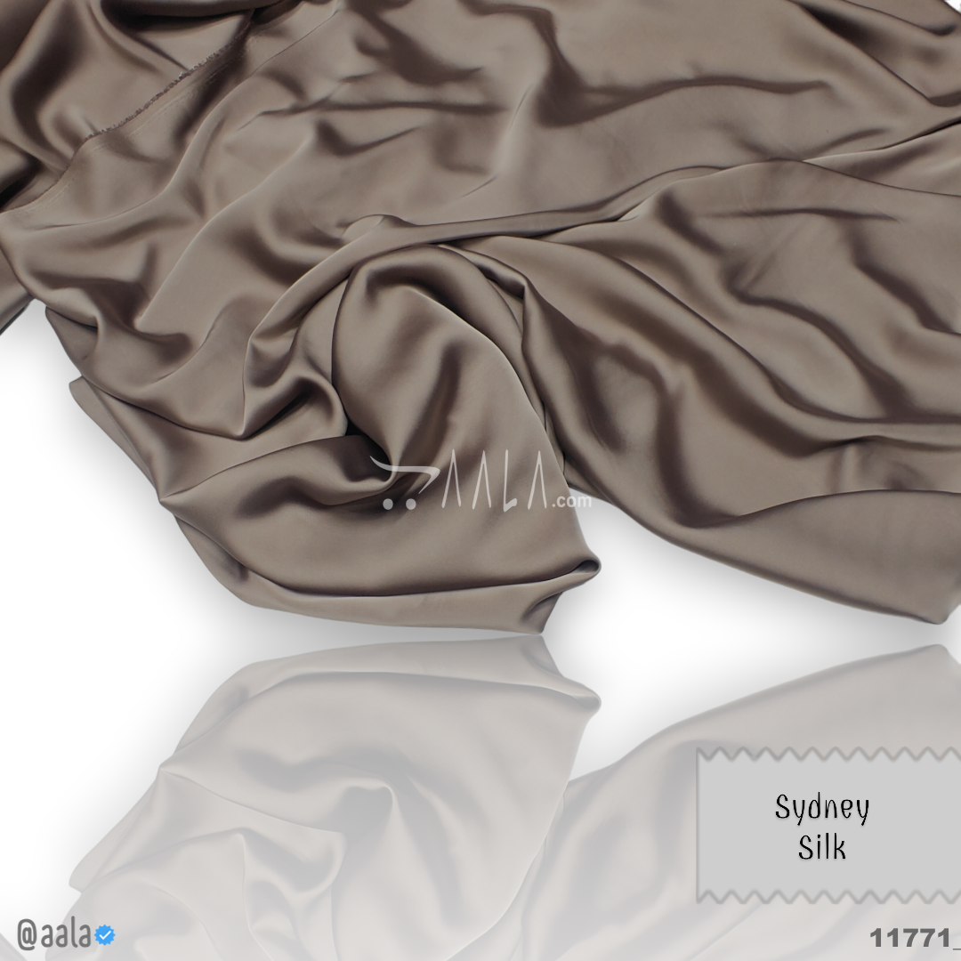 Sydney Silk Poly-ester 58-Inches BROWN Per-Metre #11771