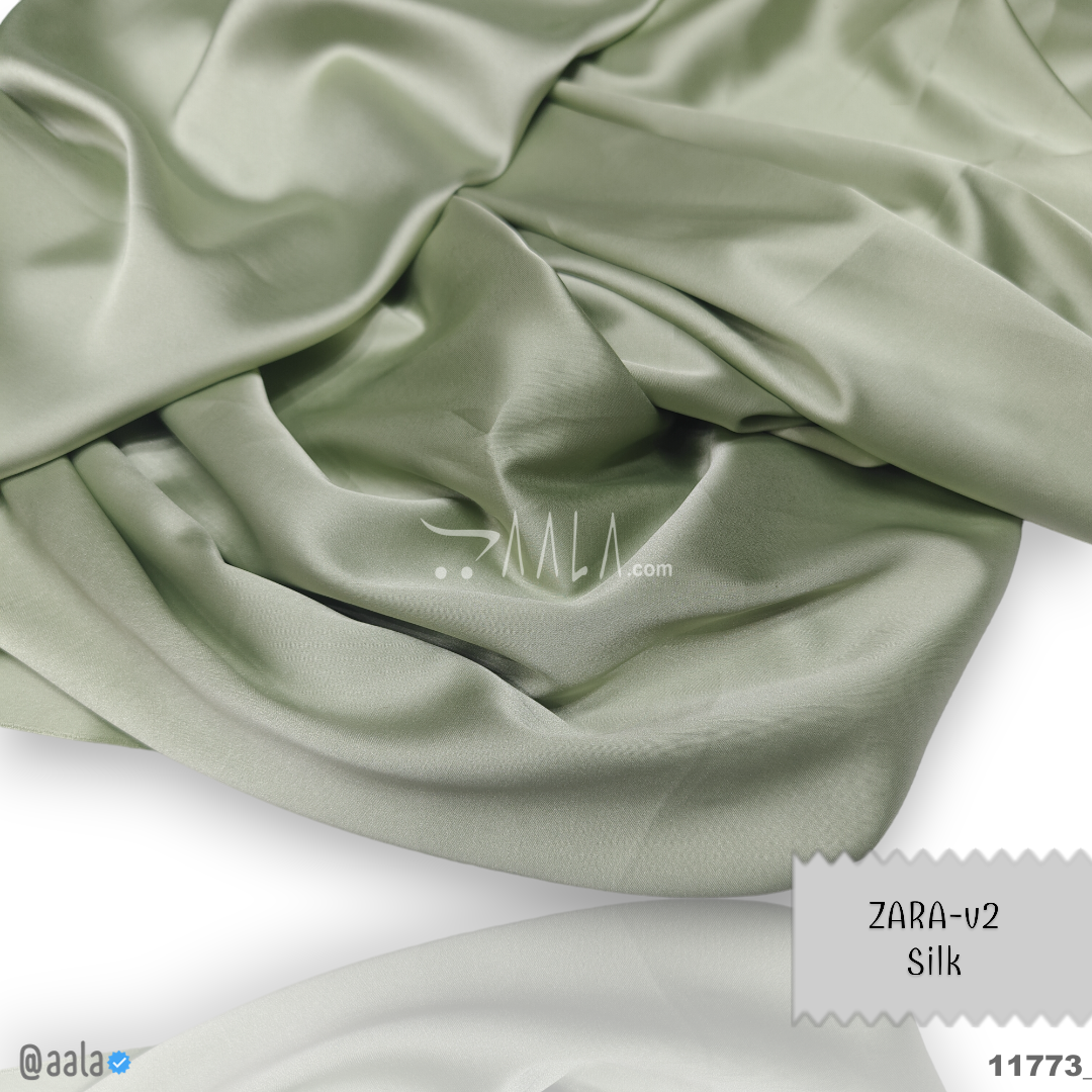 Zara-V2 Silk Poly-ester 58-Inches GREEN Per-Metre #11773