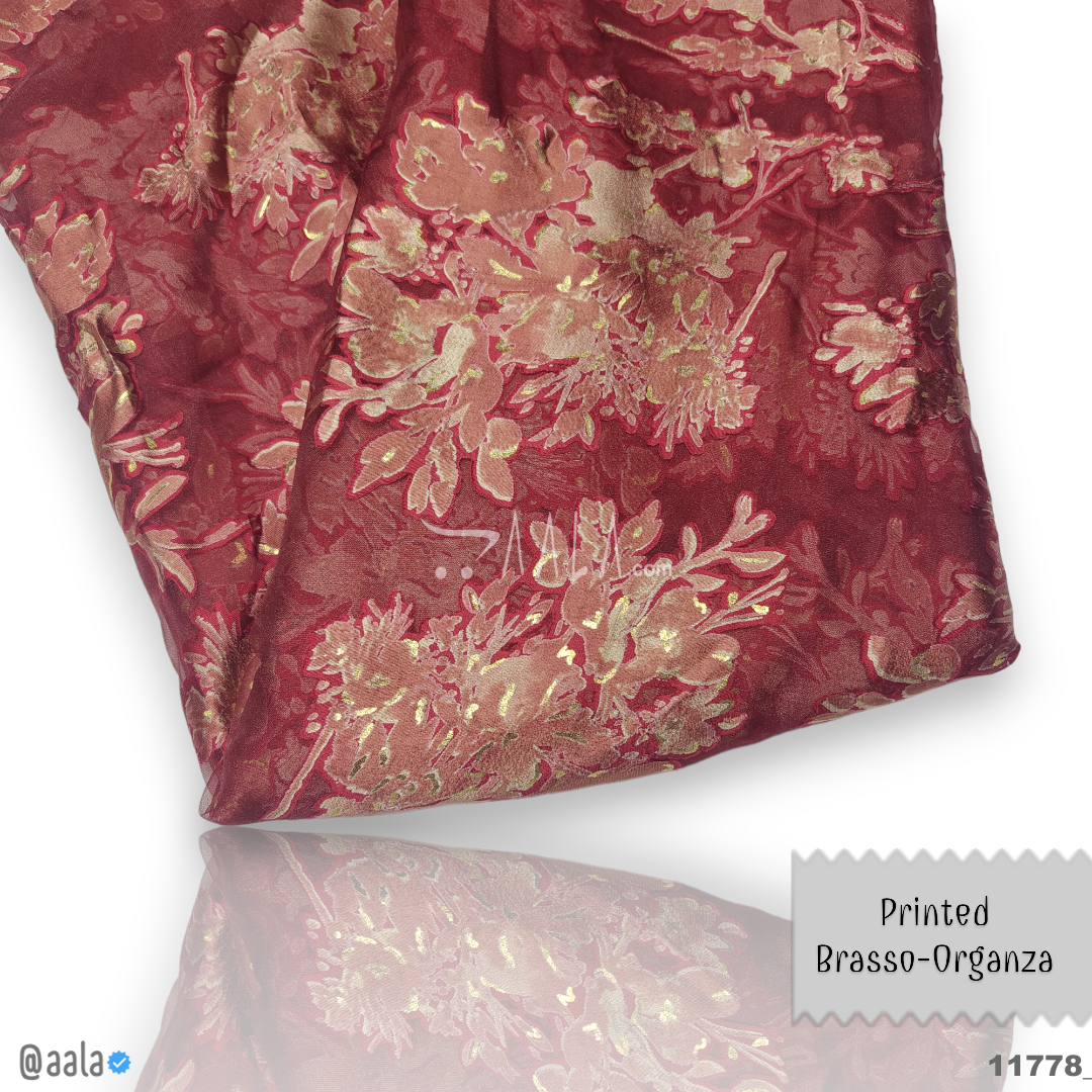 Printed-Brasso Organza Poly-ester 44-Inches PRINTED Per-Metre #11778