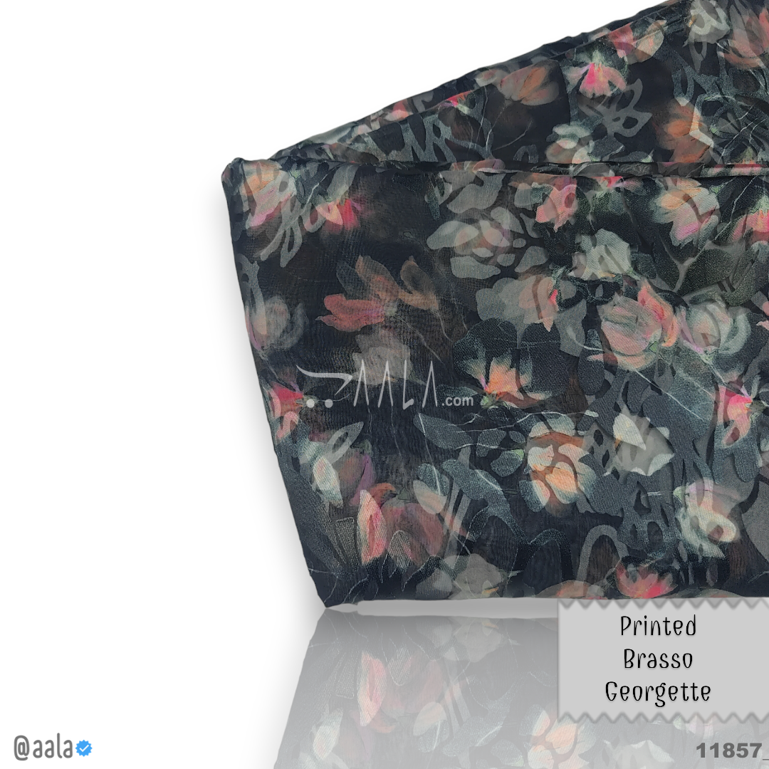 Printed-Brasso Georgette Poly-ester 44-Inches PRINTED Per-Metre #11857