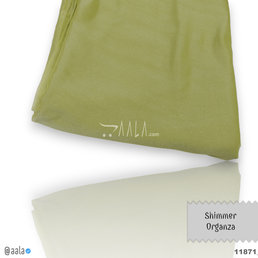 Shimmer Organza Poly-ester 44-Inches GREEN Per-Metre #11871