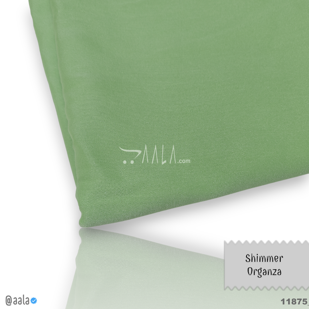 Shimmer Organza Poly-ester 44-Inches GREEN Per-Metre #11875