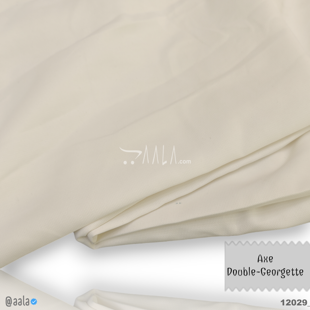 Axe Double-Georgette Poly-ester 58-Inches WHITE Per-Metre #12029