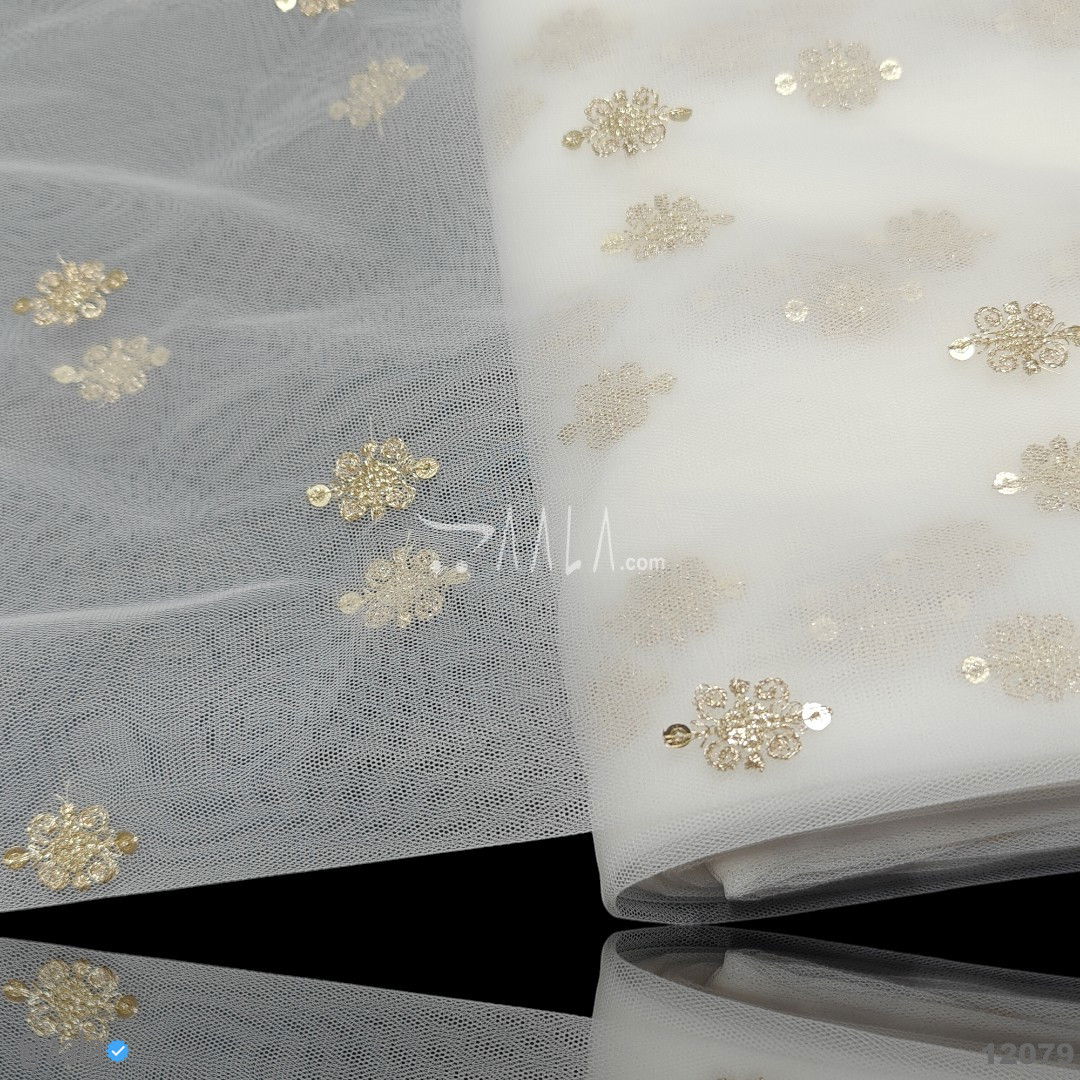 Sequins Net Nylon 44-Inches DYEABLE Per-Metre 