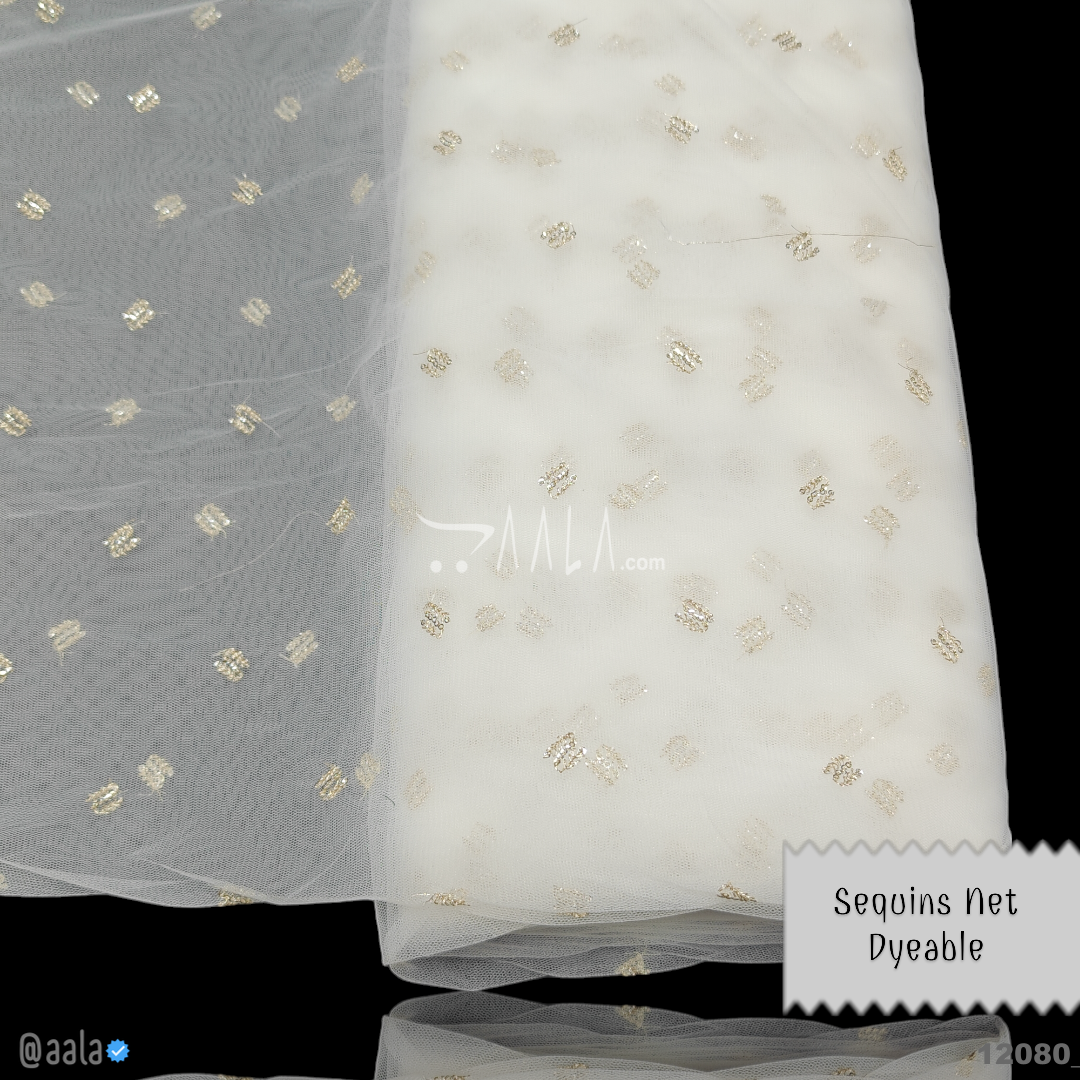 Sequins Net Nylon 44-Inches DYEABLE Per-Metre 