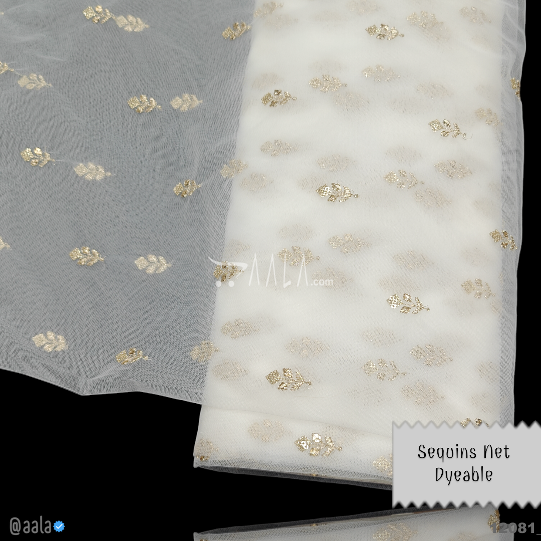 Sequins Net Nylon 44-Inches DYEABLE Per-Metre #12081