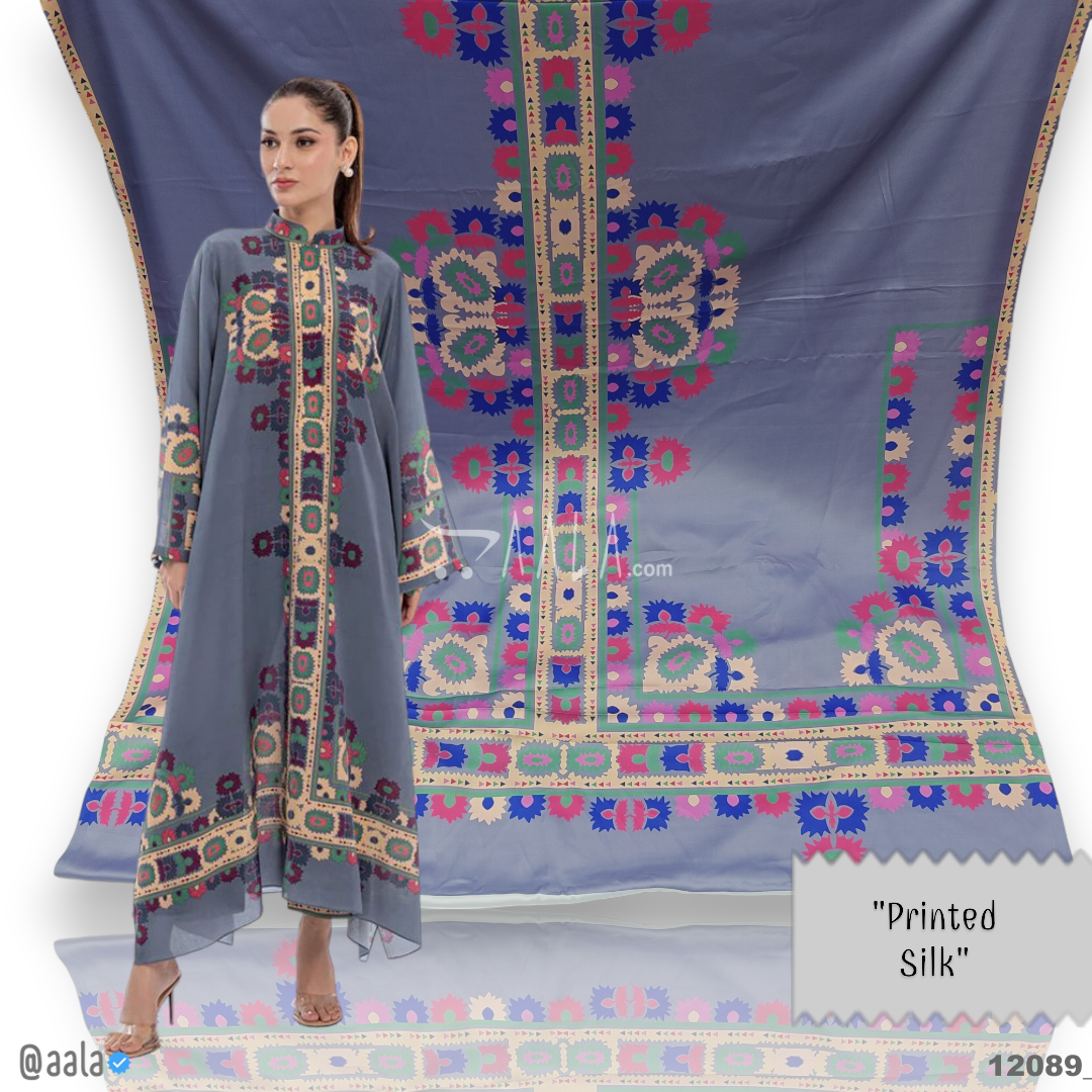 Printed Silk Blend 44-Inches PRINTED Per-Pc #12089