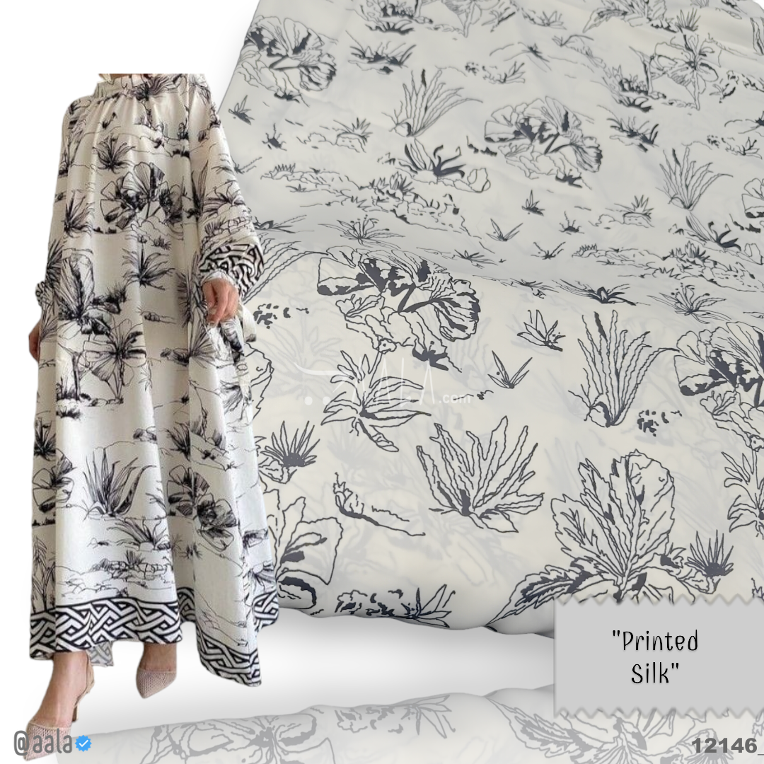Printed Silk Blend 44-Inches PRINTED Per-Metre #12146