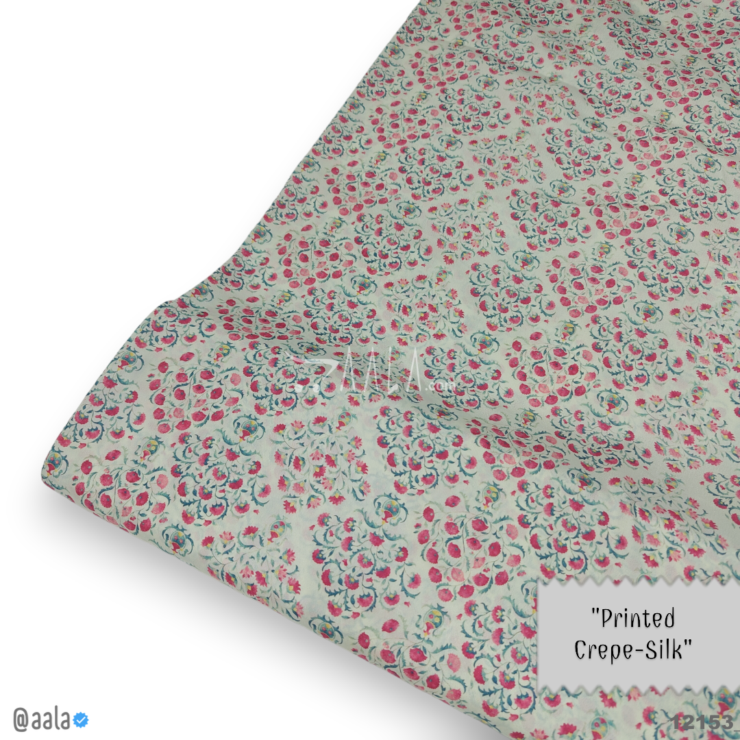 Printed-Silk Crepe Blend 44-Inches PRINTED Per-Metre #12153