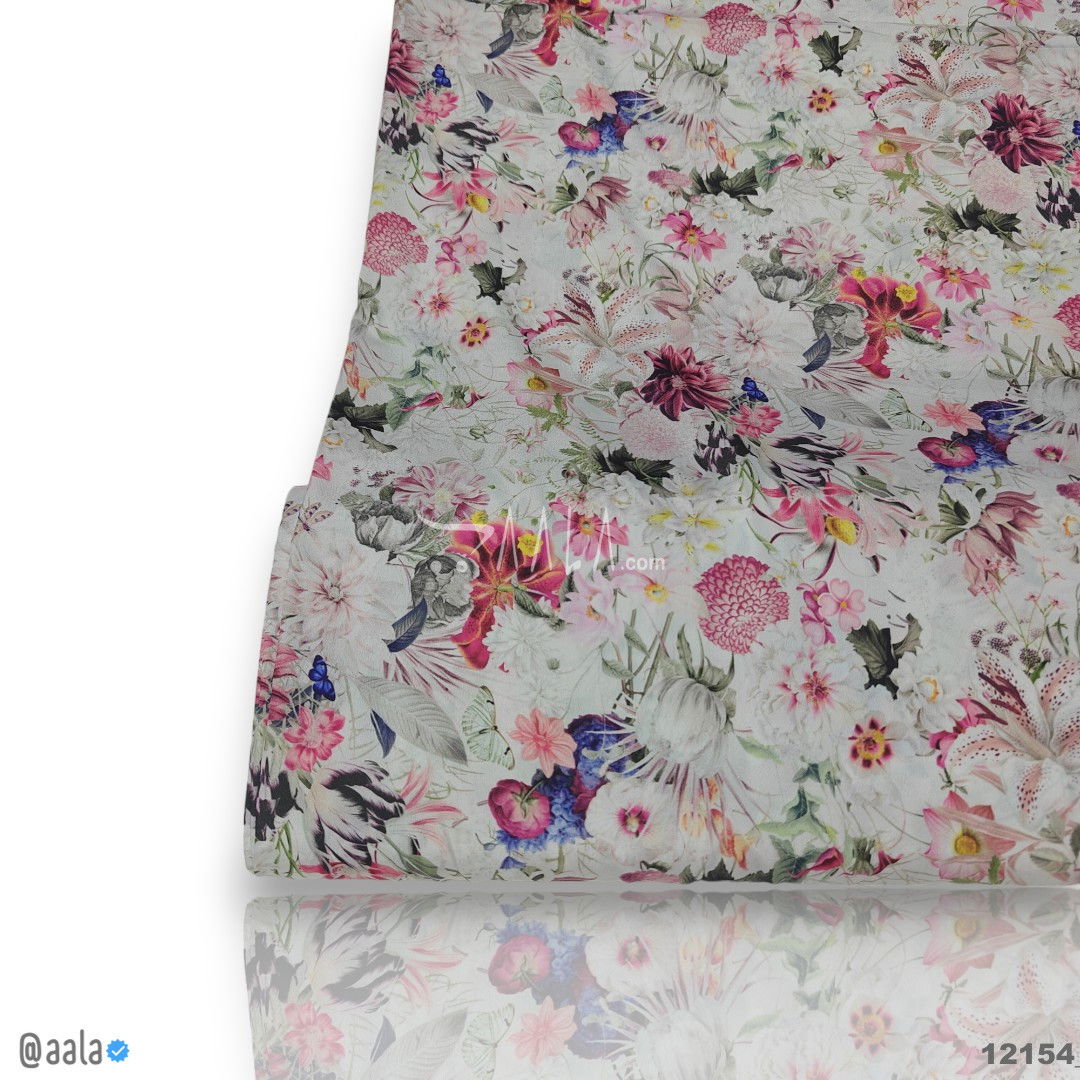 Printed-Silk Crepe Blend 44-Inches PRINTED Per-Metre #12154