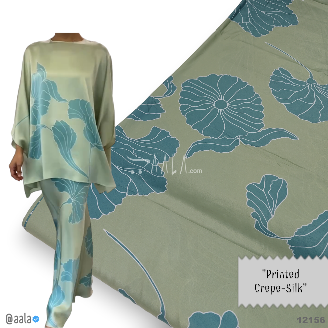 Printed-Silk Crepe Blend 44-Inches PRINTED Per-Metre #12156