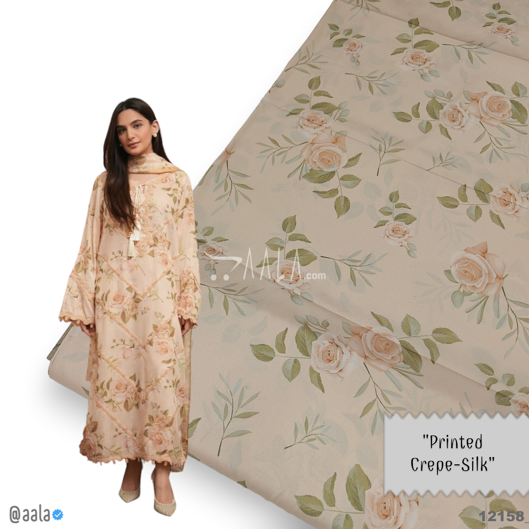 Printed-Silk Crepe Blend 44-Inches PRINTED Per-Metre #12158