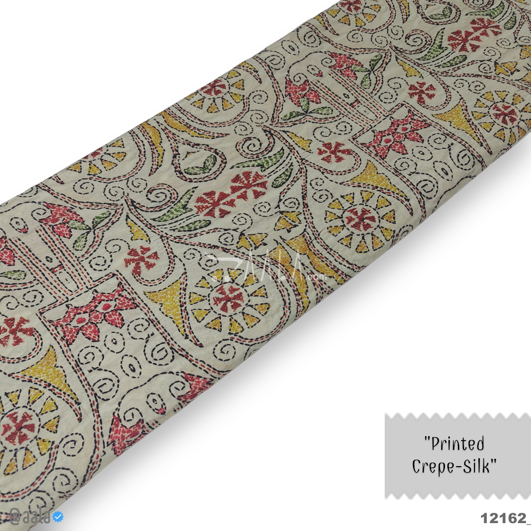 Printed-Silk Crepe Blend 44-Inches PRINTED Per-Metre #12162