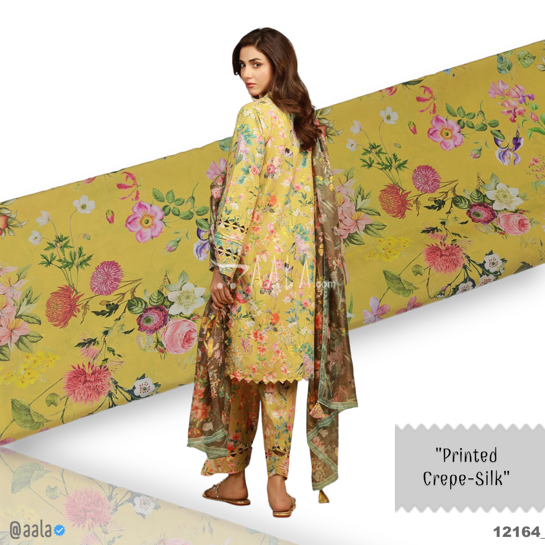 Printed-Silk Crepe Blend 44-Inches PRINTED Per-Metre #12164
