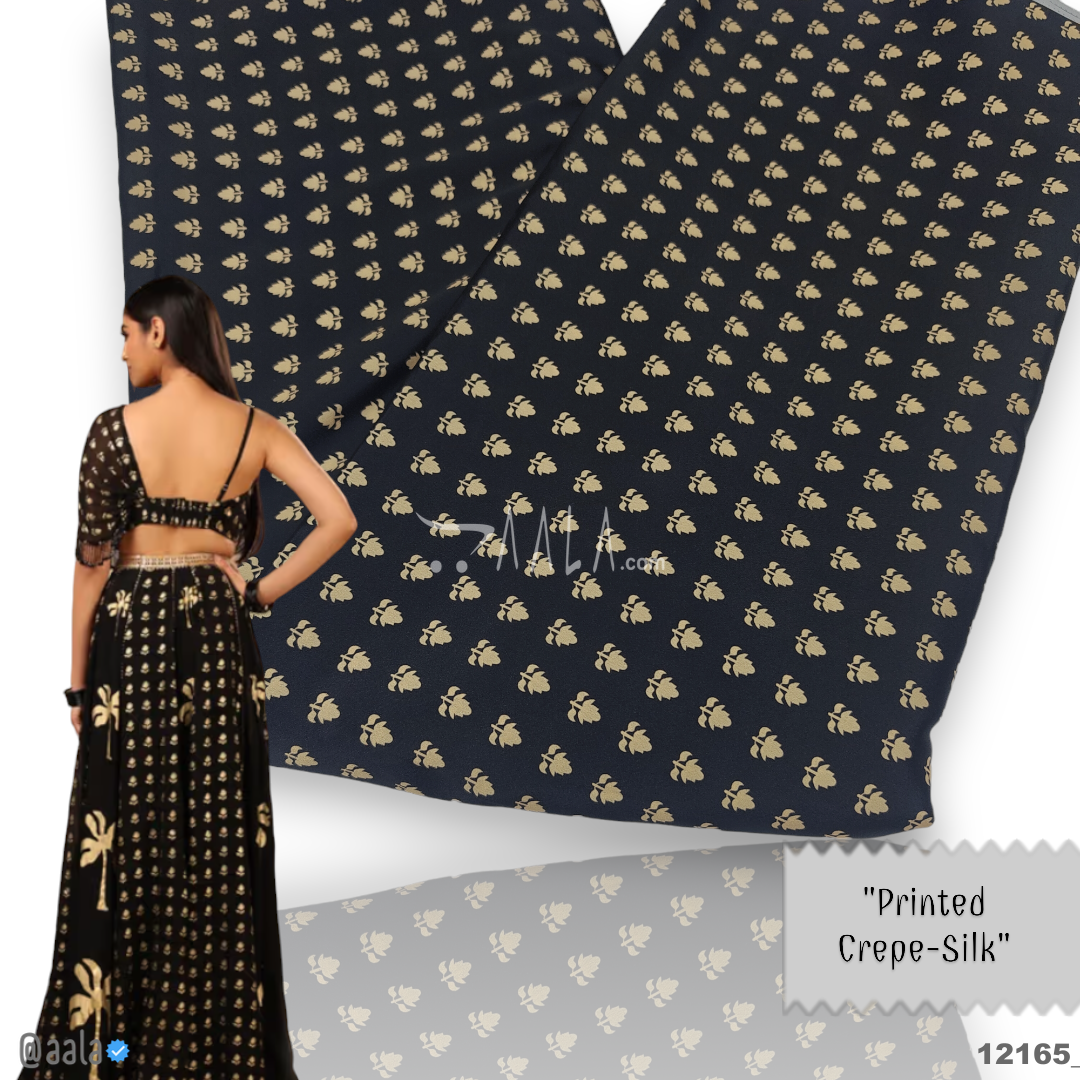Printed-Silk Crepe Blend 44-Inches PRINTED Per-Metre #12165