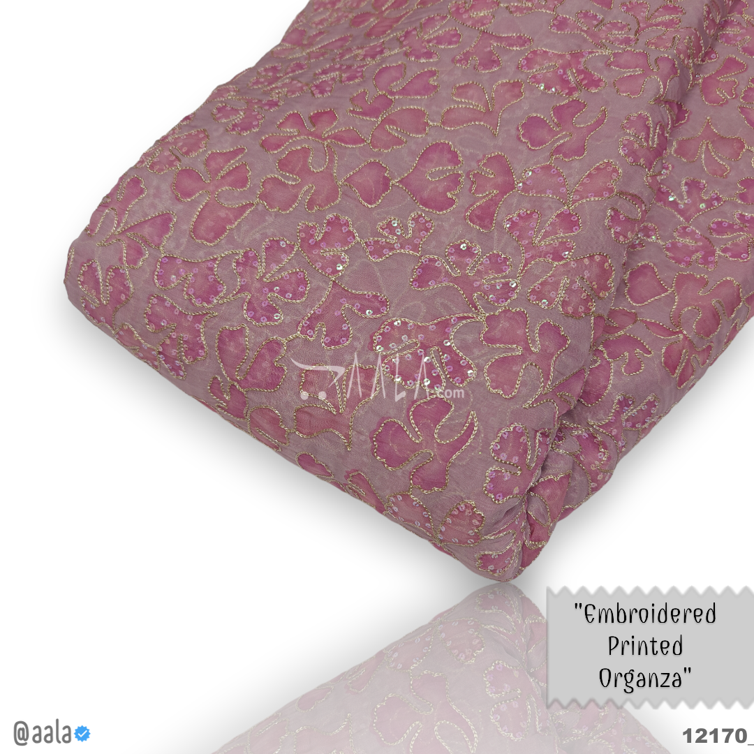 Embroidered Organza Viscose 44-Inches ASSORTED Per-Metre #12170